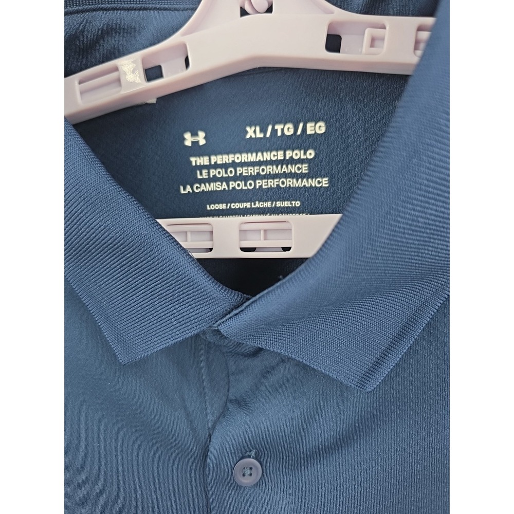 Under Armour Performance Polo Men's Short Sleeve Blue White and Gray Size XL - Picture 4 of 8